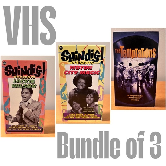 3 VHS EUC SHINDIG! Motor City Magic & Jackie Wilson, The Temptations Motown - Picture 1 of 16